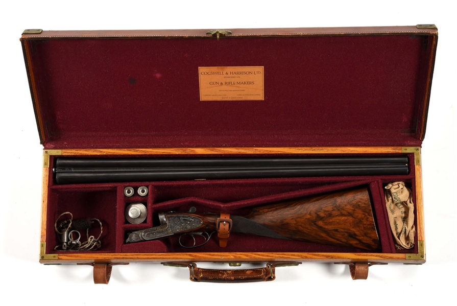 (C) COGSWELL & HARRISON 16 BORE EXTRA QUALITY VICTOR SIDE BY SIDE SHOTGUN WITH CASE.