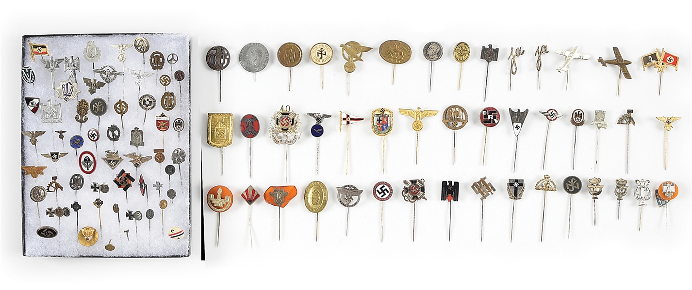 LOT OF APPROXIMATELY 100 THIRD REICH STICK PINS.