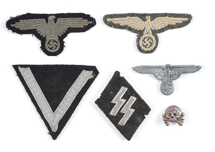 LOT OF 6: GERMAN WWII SS INSIGNIA.