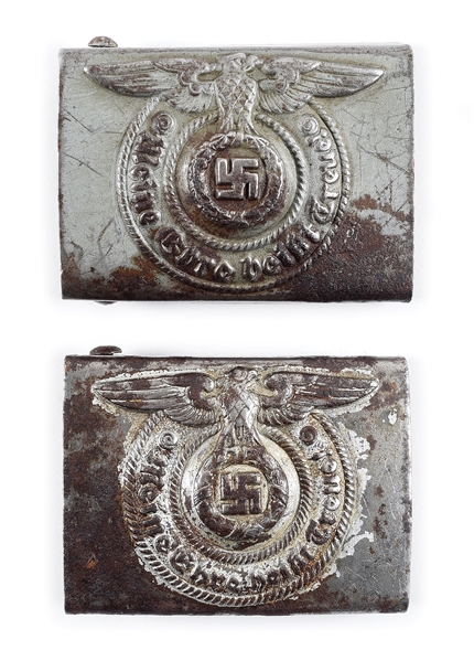 LOT OF 2: THIRD REICH SS BELT BUCKLES.