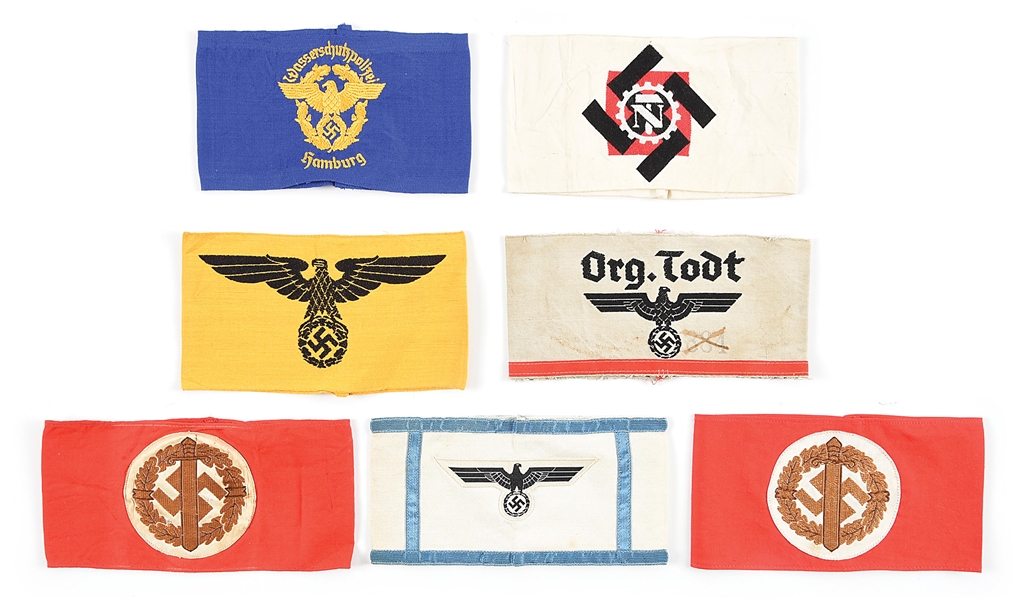 LOT OF 7: THIRD REICH ARMBANDS.