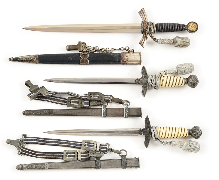 LOT OF 3: THIRD REICH FIRST AND SECOND MODEL DAGGERS.