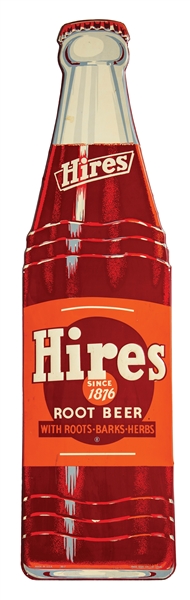 HIRES SODA BOTTLE TIN ADVERTISING SIGN