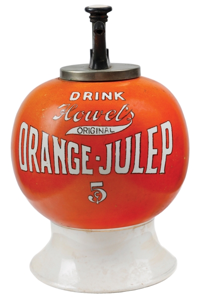 DRINK HOWELS ORIGINAL ORANGE JULEP CERAMIC SYRUP DISPENSER