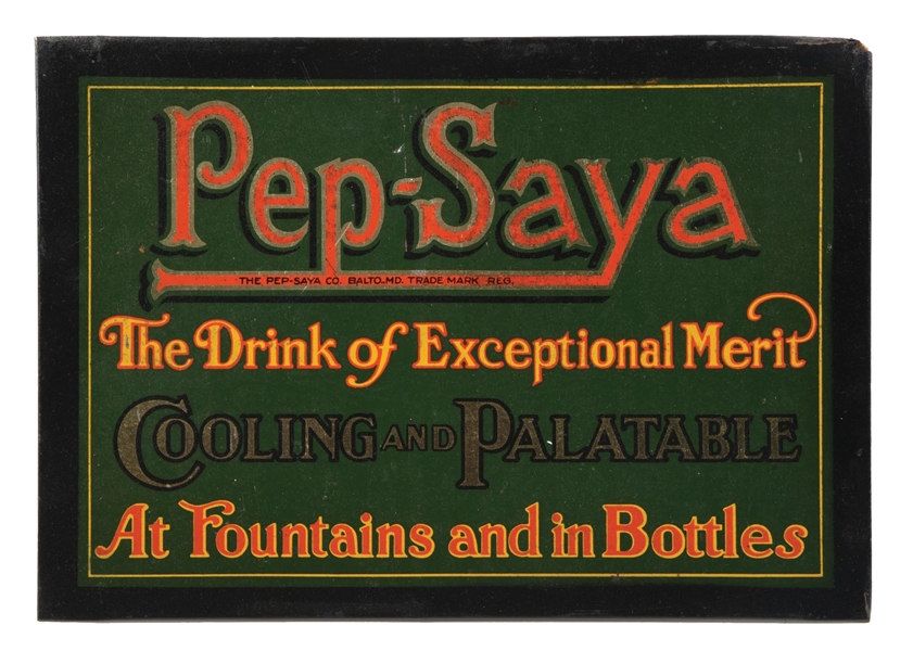 PEP-SAYA TIN OVER CARDBOARD SIGN