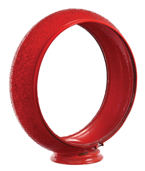 GILLCO RED RIPPLE GLASS 13.25" GLOBE BODY.