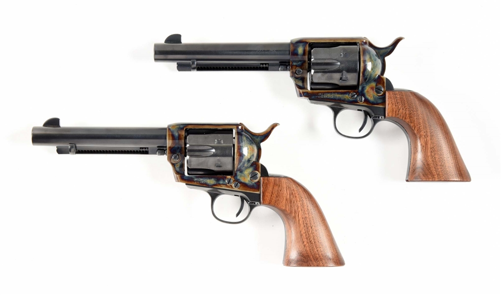 (M) LOT OF 2: CONSECUTIVE PAIR OF AMERICAN WESTERN ARMS ULTIMATE 1873 SINGLE ACTION REVOLVERS.