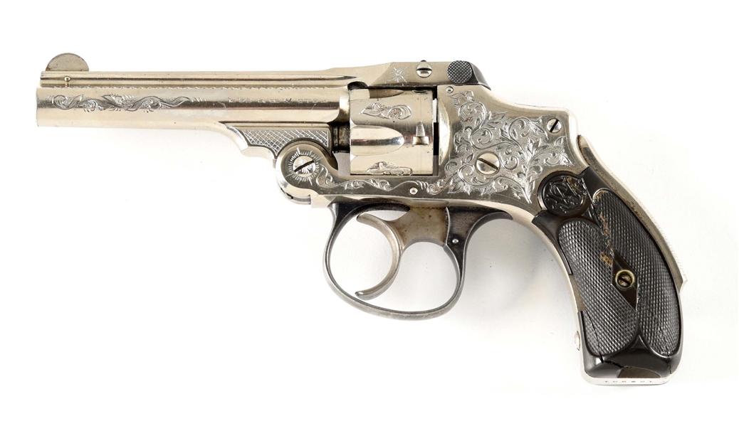 (C) ENGRAVED SMITH & WESSON 2ND MODEL .32 SAFETY LEMON SQUEEZER DOUBLE ACTION REVOLVER.