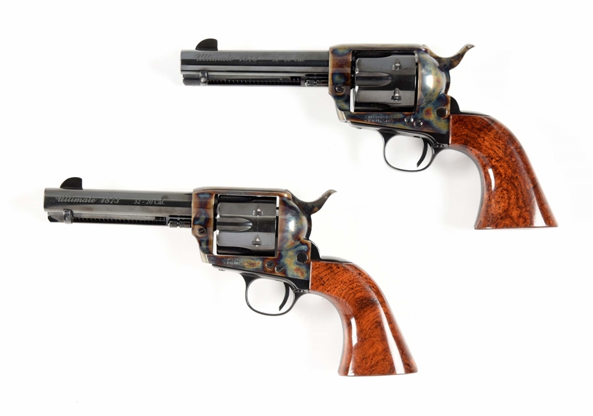 (M) LOT OF 2: CONSECUTIVE PAIR OF AMERICAN WESTERN ARMS ULITMATE 1873 SINGLE ACTION REVOLVERS.