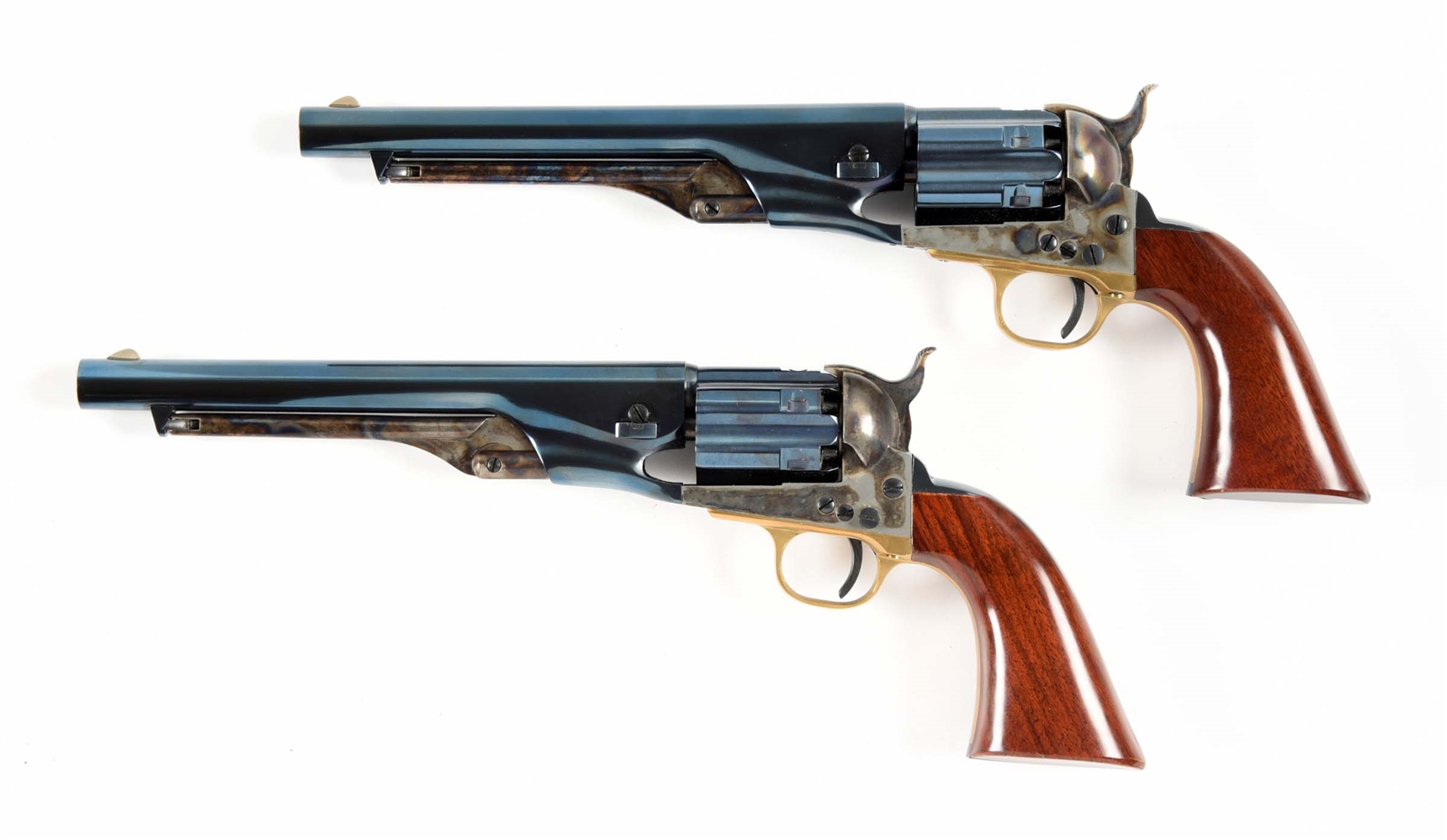 (A) LOT OF 2: CONSECUTIVE PAIR OF UBERTI FLUTED MODEL 1860 ARMY PERCUSSION REVOLVERS.
