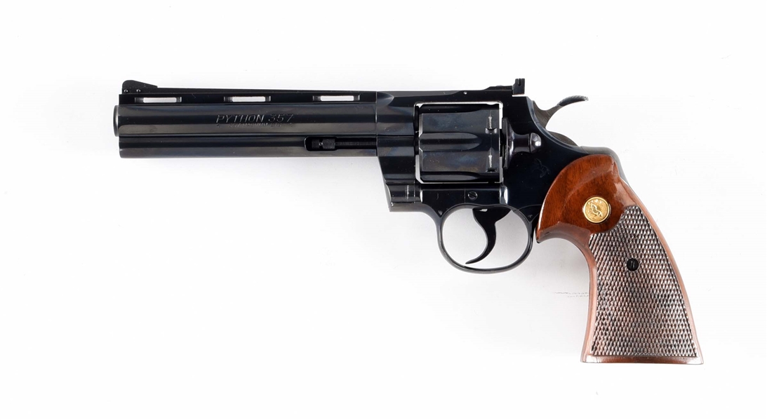 (M) COLT PYTHON DOUBLE ACTION REVOLVER IN MATCHING FACTORY BOX.