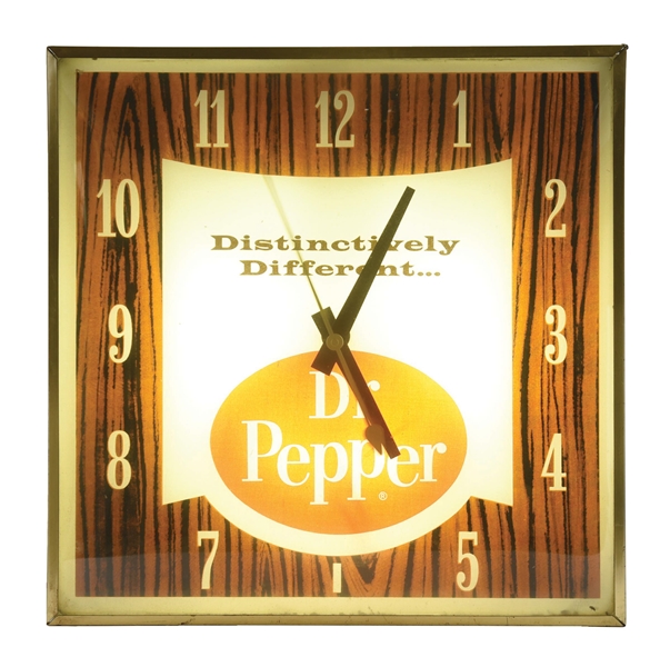 LIGHT-UP DR. PEPPER ADVERTISING CLOCK