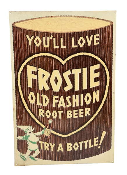 FROSTIE OLD FASHION ROOT BEER EMBOSSED TIN SIGN