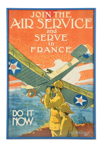 US WWI JOIN THE AIR SERVICE RECRUITMENT POSTER.