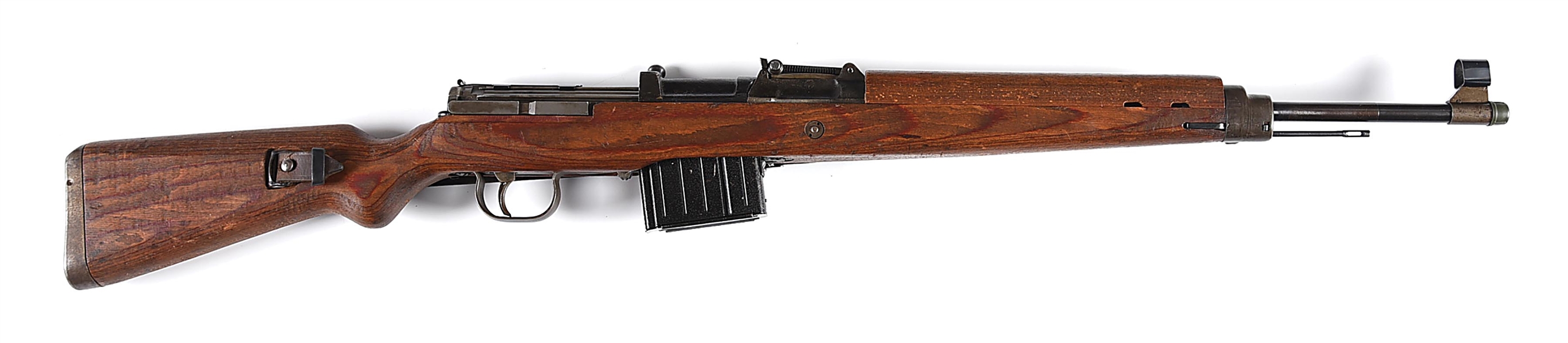 (C) OUTSTADING VERY LATE WAR PRODUCTION WALTHER WALTHER AC 45 CODE K43 SEMI AUTOMATIC RIFLE WITH ORIGINAL MANUAL.