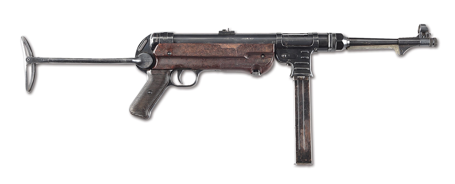 (N) HIGH CONDITION MERTZWERKE MANUFACTURED “COS" “43” DATE RECEIVER MP-40 MACHINE GUN REGISTERED WITH “IRS” NUMBER (CURIO & RELIC).