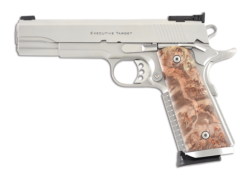 (M) ED BROWN EXECUTIVE TARGET .45 ACP SEMI-AUTOMATIC PISTOL WITH SOFT CASE.