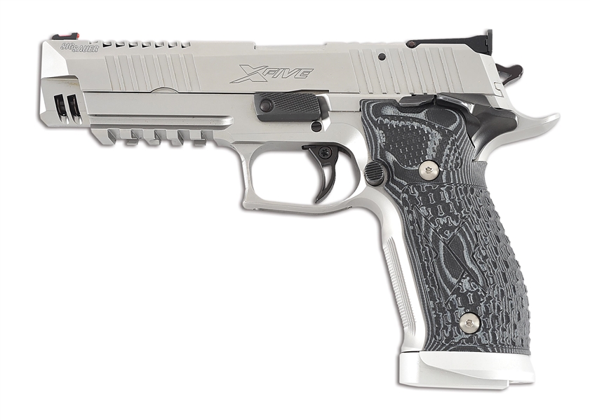 (M) SIG P226 X-FIVE SKELETON 9MM SEMI-AUTOMATIC PISTOL WITH CASE.