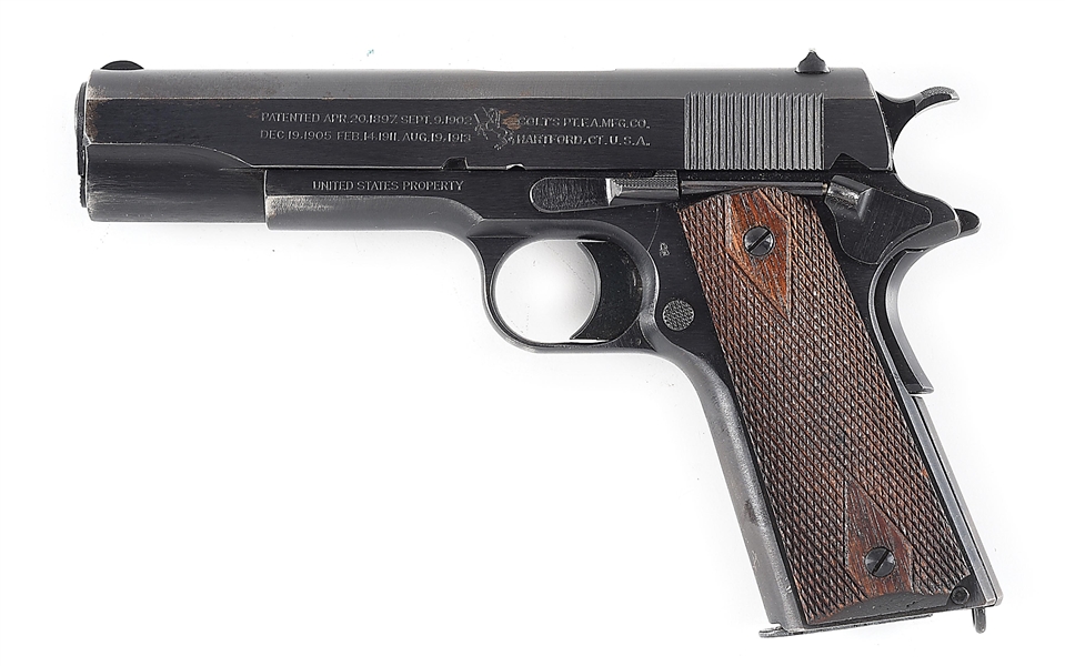 (C) A VERY GOOD COLT 1911 .45 ACP SEMI-AUTOMATIC PISTOL (1918).