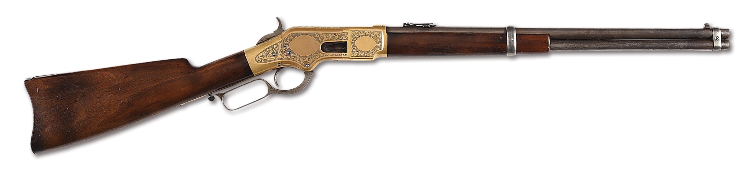 (A) ATTRACTIVE JOHN ULRICH ENGRAVED WINCHESTER MODEL 1866 LEVER ACTION CARBINE.