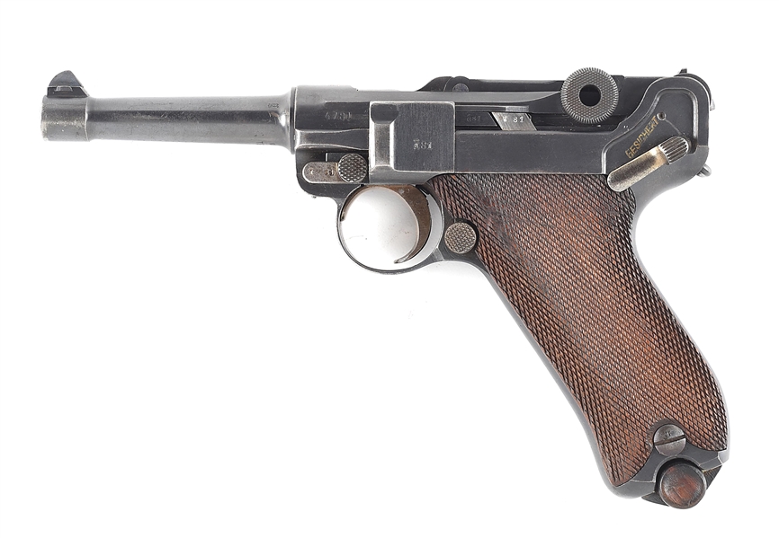 (C) 1911 DATED ERFURT LUGER SEMI-AUTOMATIC PISTOL.