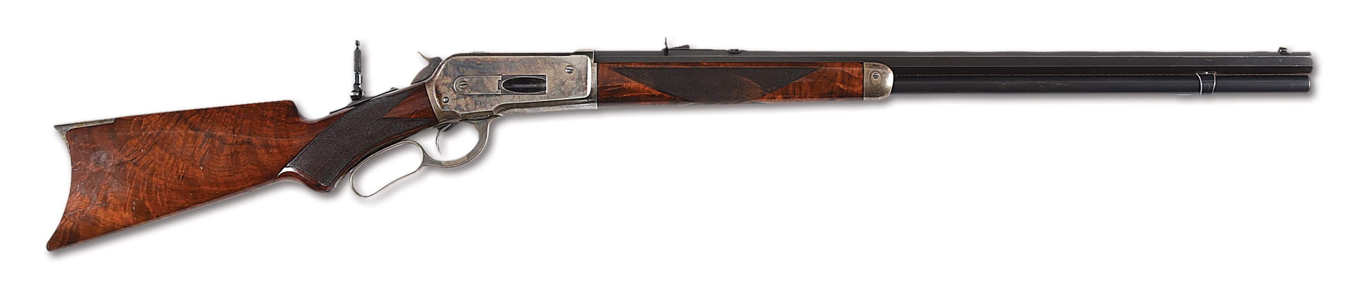 (A) FINE DELUXE WINCHESTER MODEL 1886 LEVER ACTION RIFLE IN .45-90.