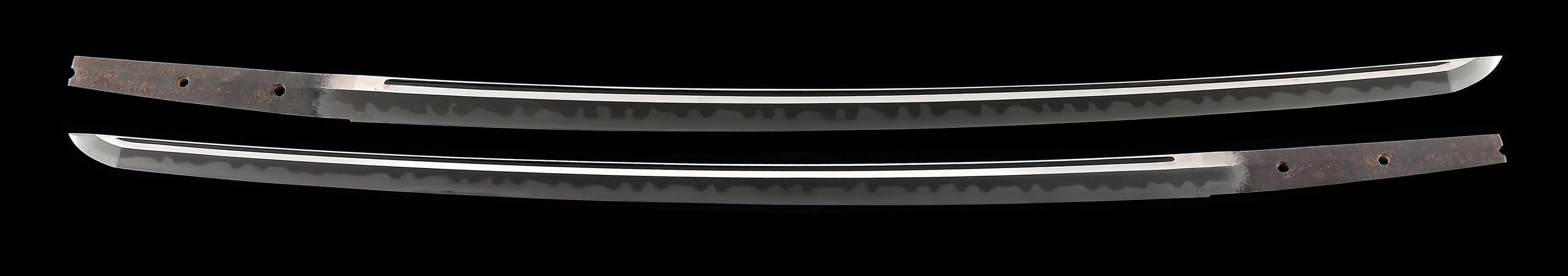 A WONDERFUL JAPANESE KATANA WITH THREE NTHK KANTEISHO PAPERS FOR SAYA, TSUBA, AND BLADE.