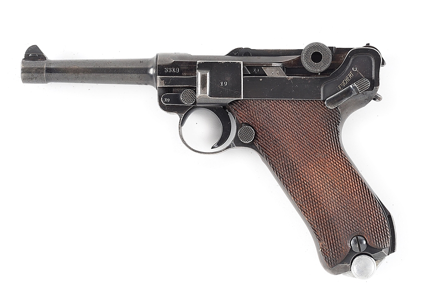 (C) 1939 MAUSER KRIEGSMARINE MARKED WWII LUGER SEMI-AUTOMATIC PISTOL.