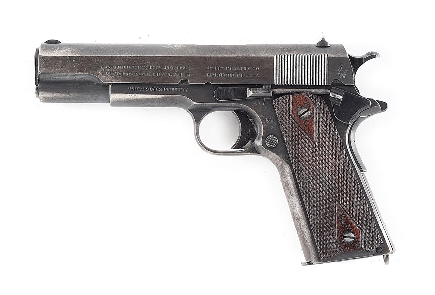 (C) COLT M1911 SEMI-AUTOMATIC PISTOL WITH RIA 1912 DATED HOLSTER (1918).