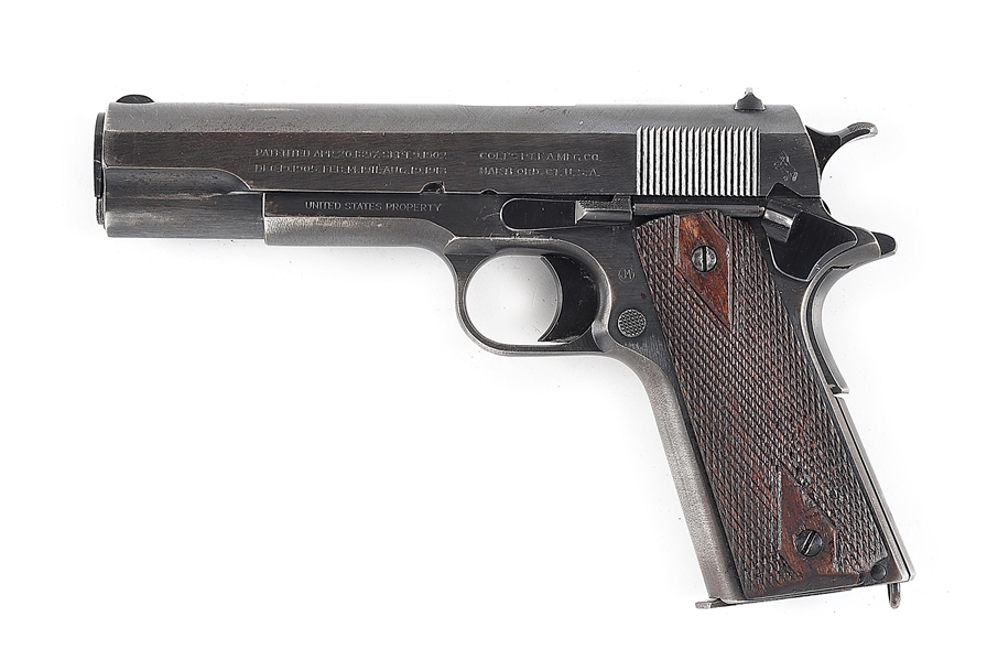 (C) COLT M1911 SEMI-AUTOMATIC PISTOL WITH 1918 DATED HOYT HOLSTER (1918).