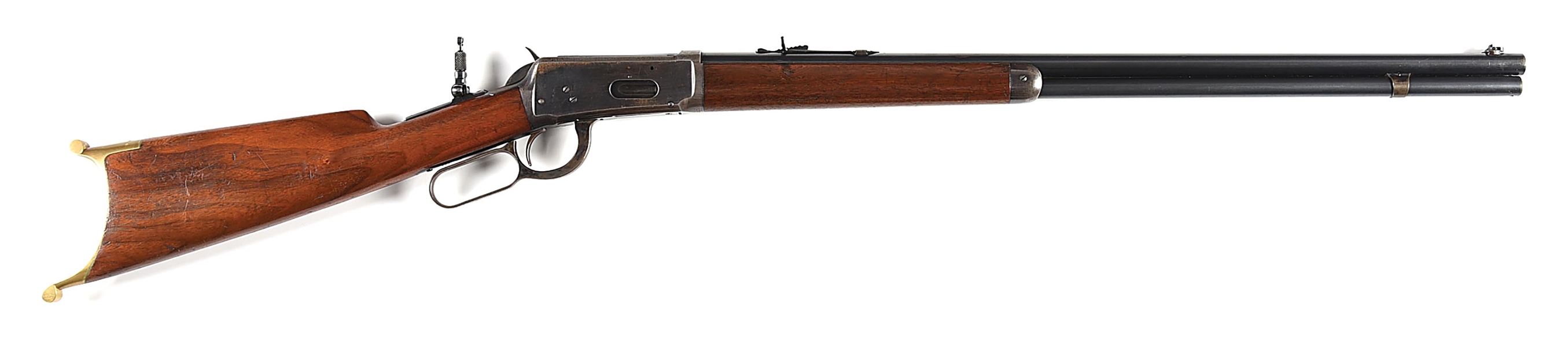 (C) WINCHESTER MODEL 1894 LEVER ACTION RIFLE WITH SWISS BUTT PLATE.