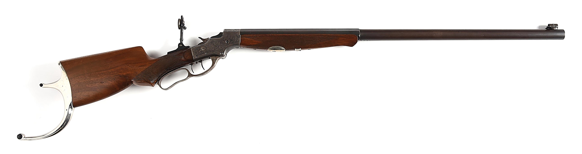 (C) FINE STEVENS IDEAL NO. 49 WALNUT HILL SINGLE SHOT RIFLE.