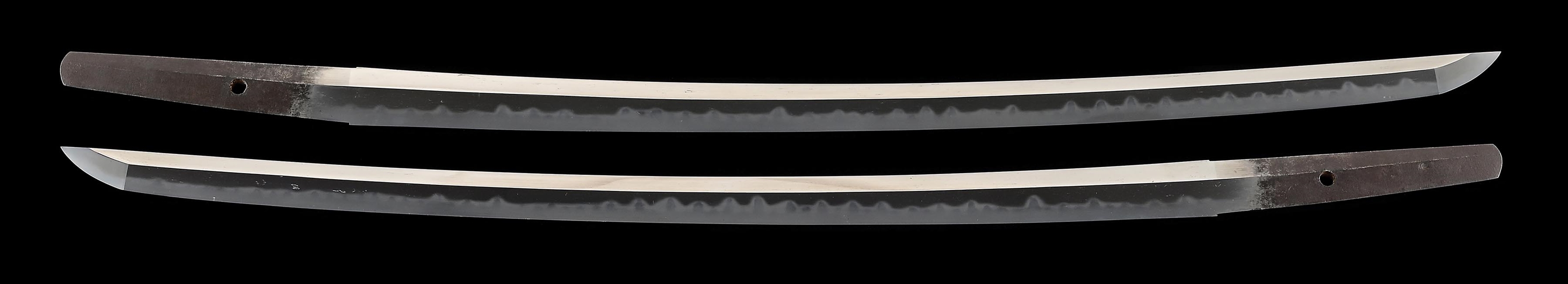 A GOOD SHINTO JUMYO WAKIZASHI IN HIRATA SCHOOL MOUNTS, NBTHK HOZON PAPERS FOR THE BLADE AND TOKUBETSU HOZON PAPERS FOR MOUNTS.