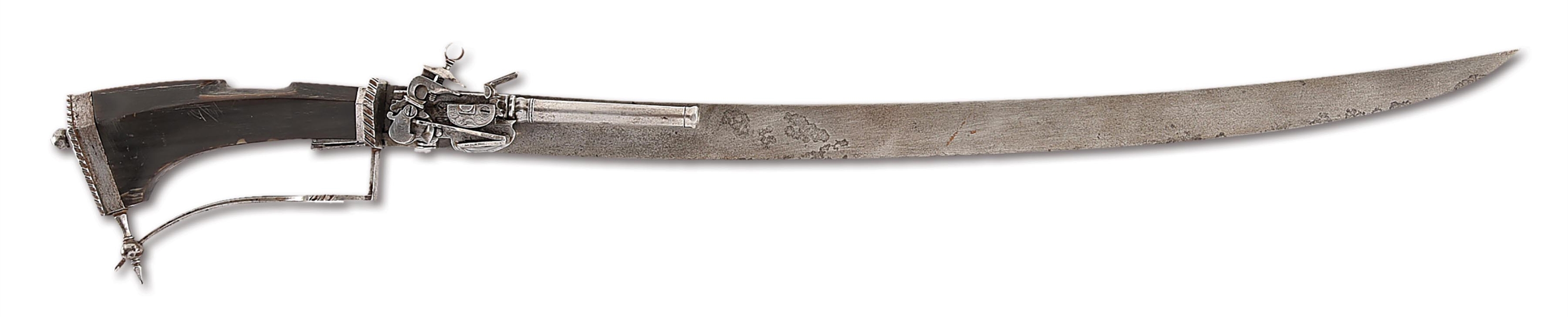 (A) COMBINATION SWORD AND MIQUELET PISTOL IN THE EASTERN TASTE.