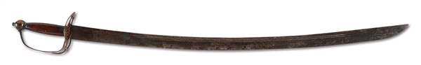 AMERICAN REVOLUTIONARY WAR ERA HORSEMANS SABER, EX. WARREN MOORE COLLECTION.