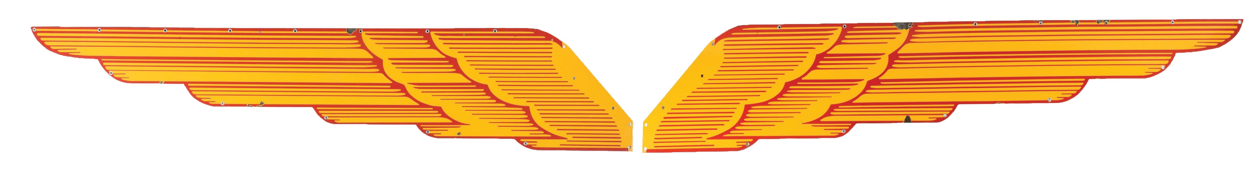 SHELL AVIATION GASOLINE PORCELAIN WINGS. 