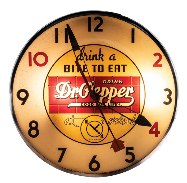 DRINK DR. PEPPER LIGHT UP WALL CLOCK