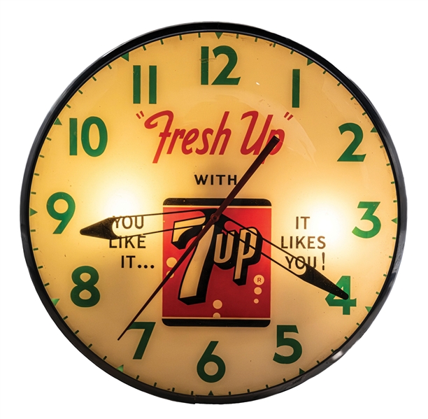 FRESH UP WITH 7UP LIGHTED CLOCK