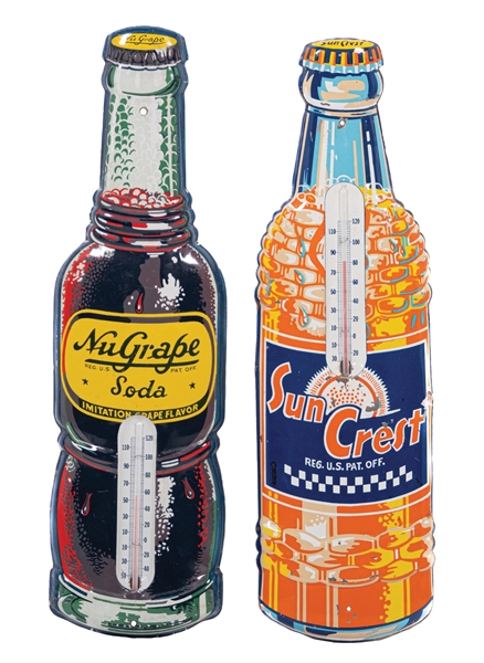 COLLECTION OF 2 DIE-CUT SODA POP BOTTLE SIGNS