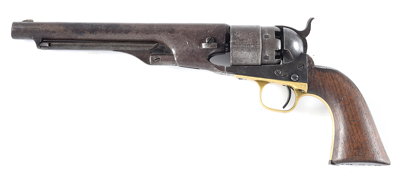 (A) COLT MODEL 1860 ARMY PERCUSSION REVOLVER IDENTIFIED TO PVT. JUSTIN HINDS, 1ST VERMONT CAV.