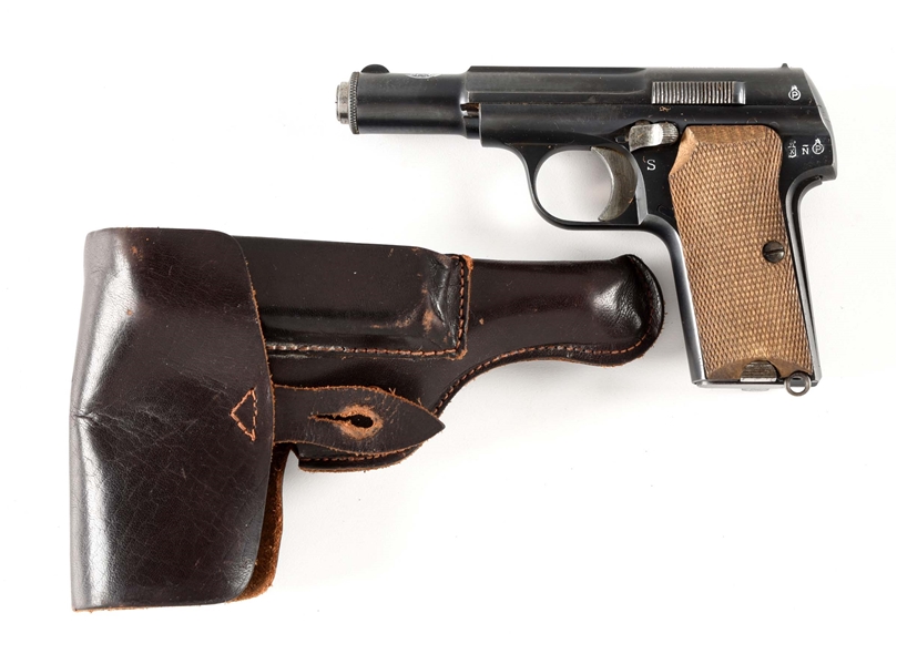 (C) NAZI MARKED  ASTRA MODEL 300 SEMI AUTOMATIC PISTOL WITH HOLSTER.