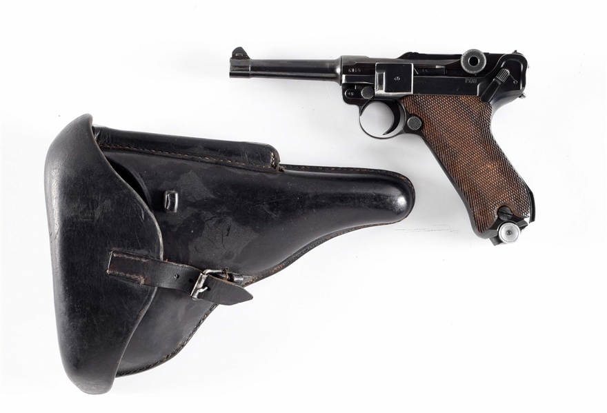 (C) MAUSER BYF CODE P.08 SEMI-AUTOMATIC PISTOL WITH HOLSTER.