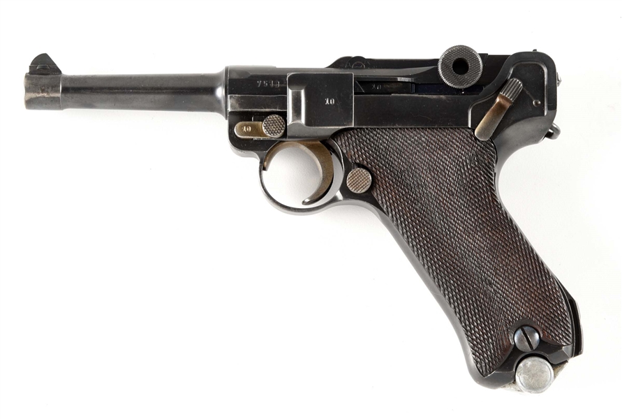 (C) MAUSER CODE S/42 1937 DATED P.08 LUGER 9MM SEMI-AUTOMATIC PISTOL.
