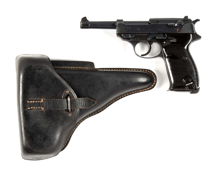 (C) WALTHER CYQ P38, 9MM, WITH LEATHER HOLSTER 