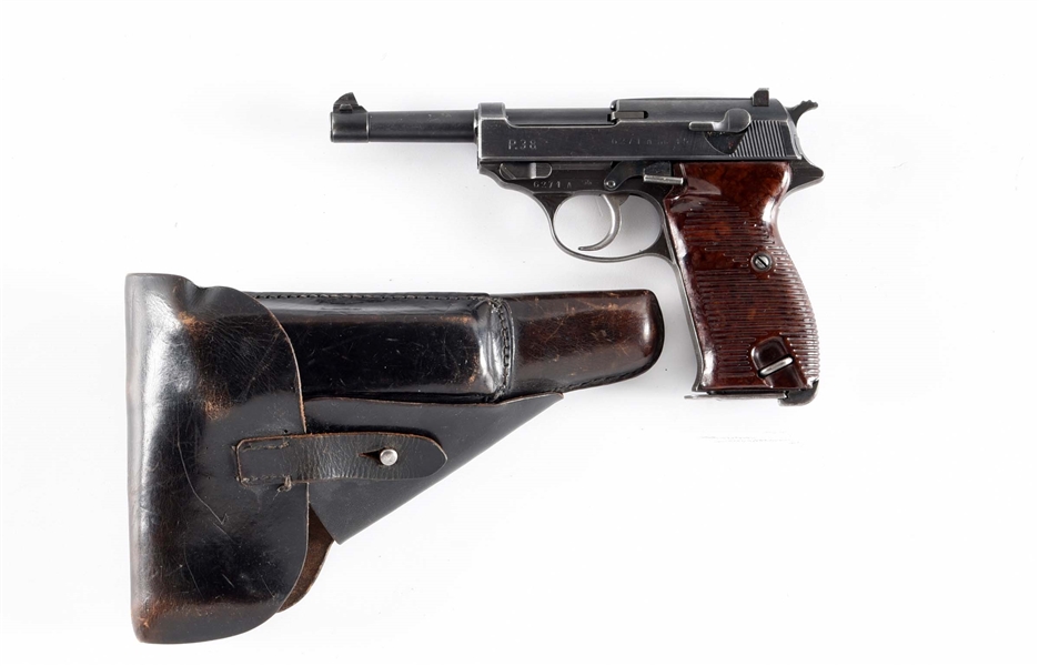 (C) WALTHER P38 SEMI-AUTOMATIC PISTOL WITH HOLSTER.
