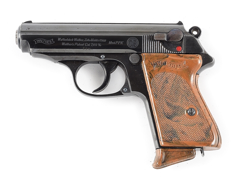 (C) FINE RZM WALTHER PPK SEMI AUTOMATIC PISTOL WITH HOLSTER 