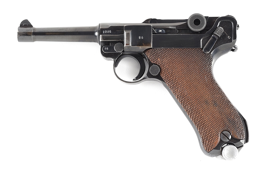 (C) MAUSER 42 CODE 1940 DATED LUGER SEMI-AUTOMATIC PISTOL, WITH CAPTURE PAPERS 