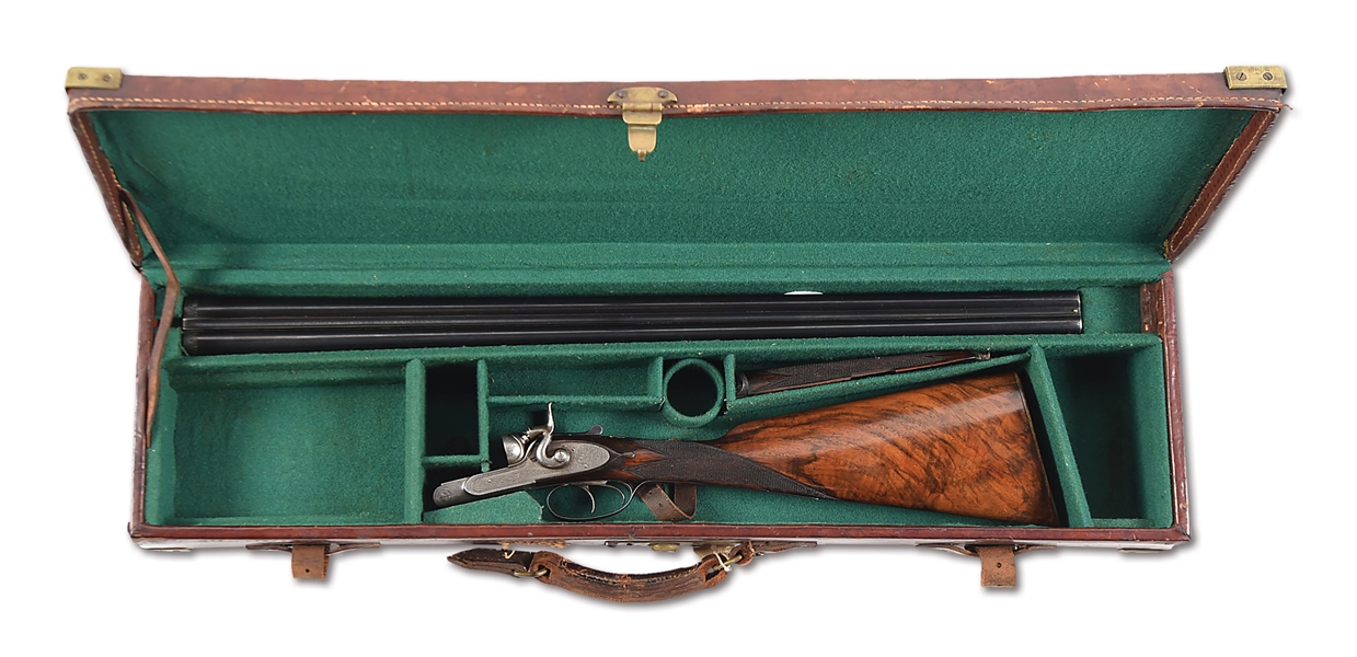 (A) J SQUIRES 16 GAUGE  SIDE BY SIDE SHOTGUN WITH HAMMERS.