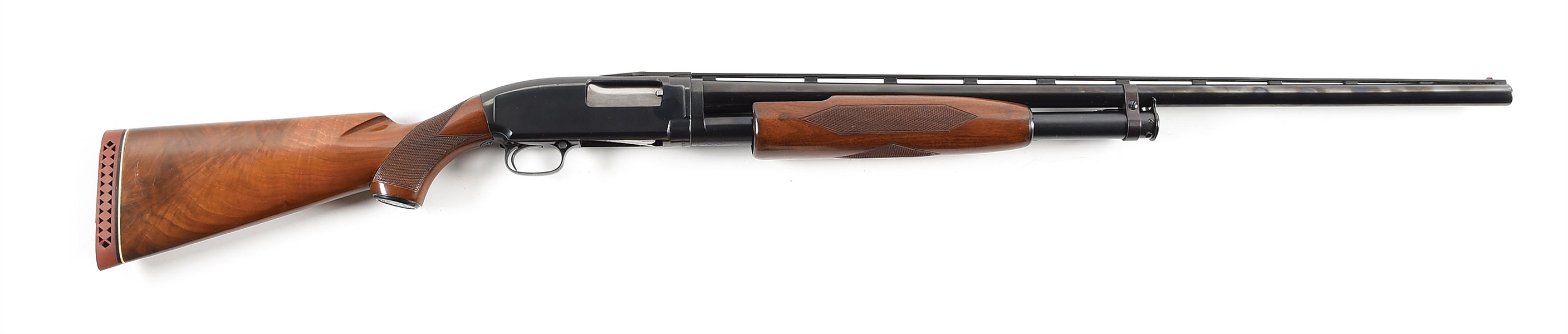 (C) PIGEON GRADE WINCHESTER MODEL 12 SLIDE ACTION SHOTGUN.