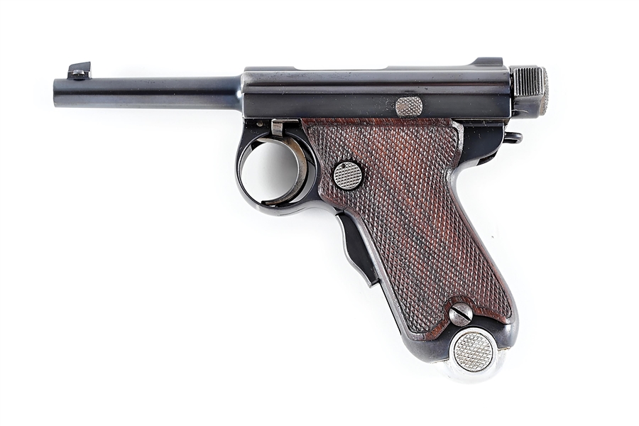 (C) TOKYO ARSENAL BABY NAMBU SEMI-AUTOMATIC PISTOL WITH 2 MATCHING MAGAZINES.